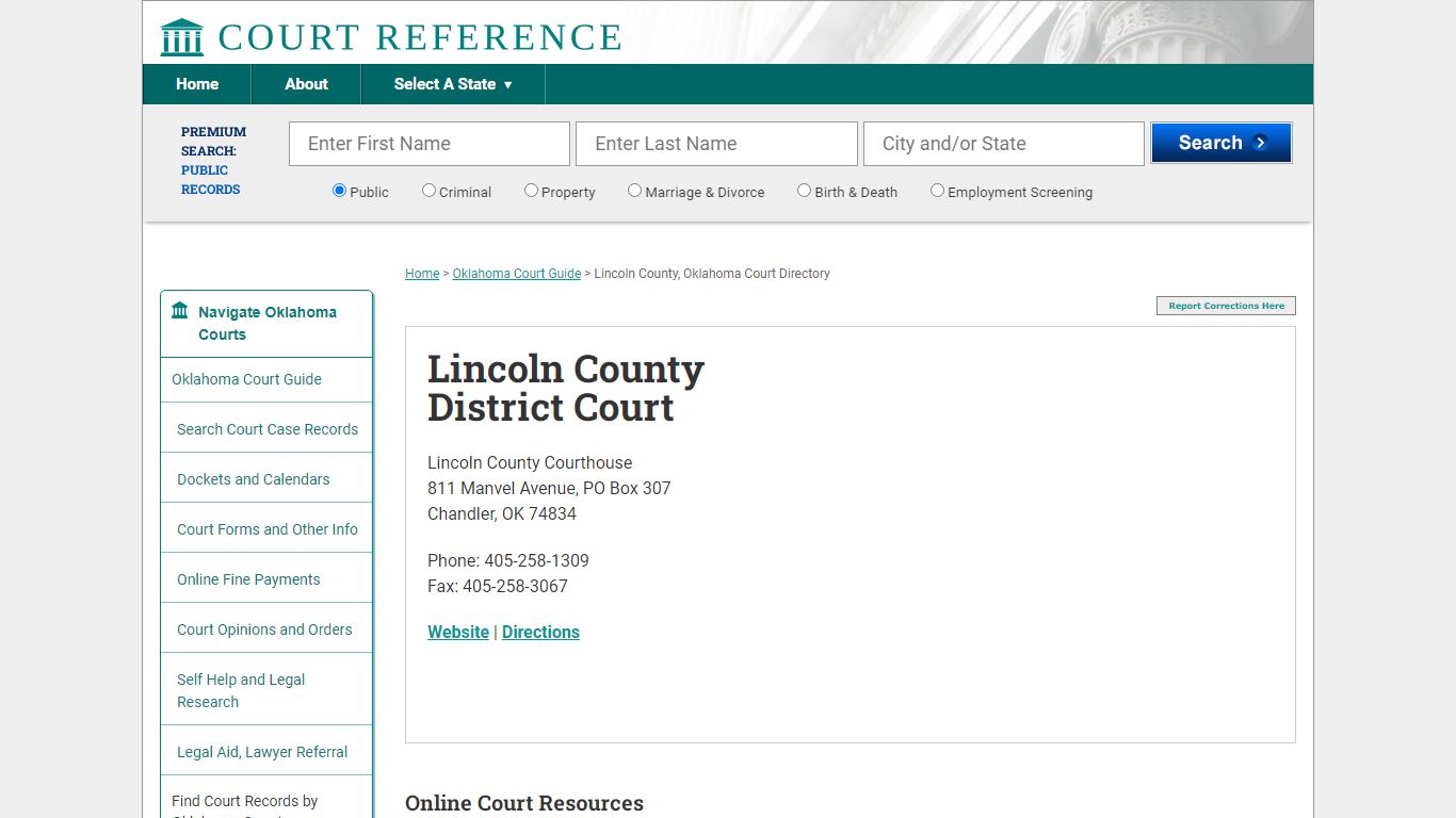 Lincoln County District Court - Court Records Directory