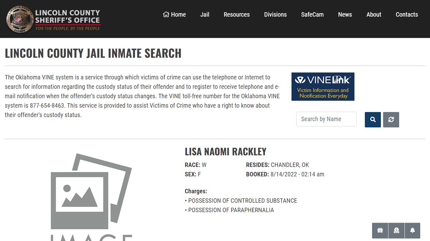 Inmate Search - Lincoln County Sheriff's Office